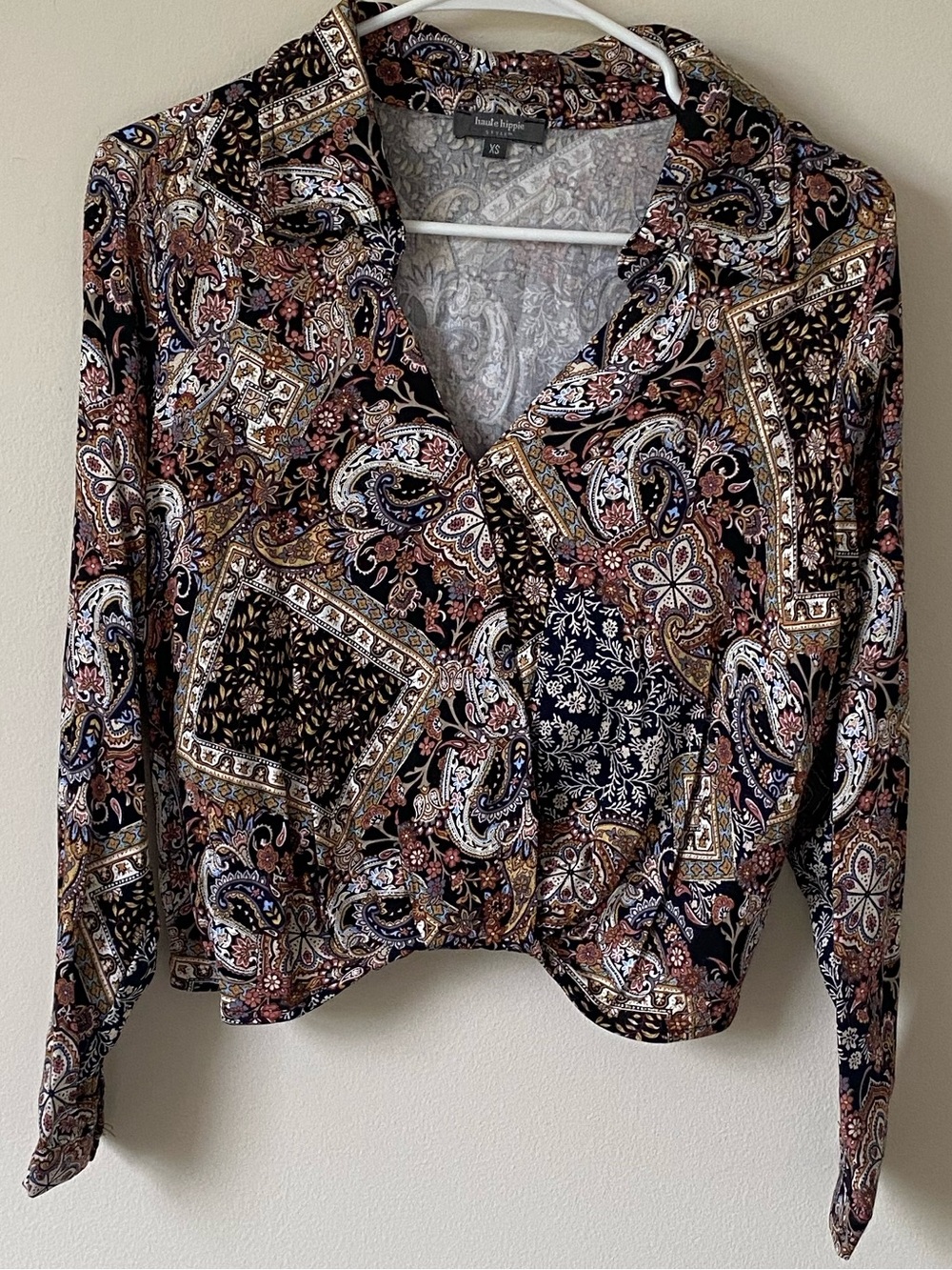 Haute Hippie Paisley Surplice Wrap Top